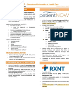 110 LEC Overview of Informatics in Health Care Printable Notes