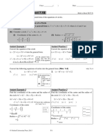 5B Lesson Worksheet 7.1B: General Form of The Equation of A Circle (A) The Equation of A Circle in The General Form Is X