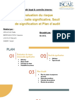 Evaluation Du Risque D'anomalie Significative - Seuil de Signification - Plan D'audit