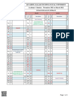 Academic Calendar - November 2021 To March 2022 Apj Abdul Kalam Technological University