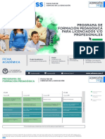 PROGRAMA FORMACIOìN PEDAGOGICA LICENCIADOS PROFESIONALES 2021