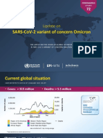 Sars-Cov-2 Variant of Concern Omicron: Update On