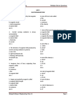 Basic Electrical Engineering Multiple Choice Questions: Unit I Electromagnetism