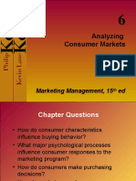 Analyzing Consumer Markets: Marketing Management, 15 Ed