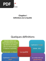 Chapitre I Définitions de La Qualité