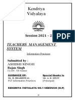 Synopsis Teachers Management System MKG