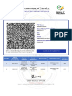 Vaccination Certificate Raheem Wilson