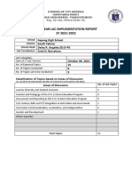 Mid-Year Lac Implementation Report SY 2021-2022