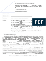 Solicitud de Fijacin de Audiencia en Demanda de Nulidad de Testamento Formulario Modelo