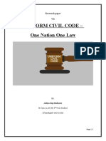 Uniform Civil Code - One Nation, One Law (Research Paper)