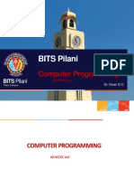 BITS Pilani: Computer Programming