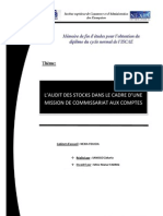 L'Audit Des Stocks Dans Le Cadre D'une Mission de Commissariat Aux Comptes