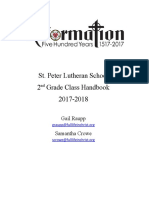 St. Peter Lutheran School 2 Grade Class Handbook 2017-2018: Gail Raupp Samantha Crowe