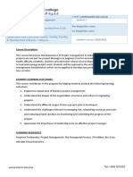 Course Description:: Course Title: BSM 223 Project Management Pre-Requisites: None Co-Requisites: None