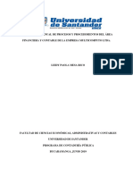 Diseño Del Manual de Procesos y Procedimientos Del Área Financiera y Contable de La Empresa Multicomputo LTDA.