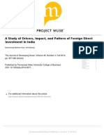 A Study of Drivers, Impact, and Pattern of Foreign Direct Investment in India