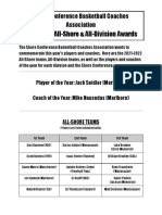 Shore Conference Basketball Coaches Association - End of Year Awards - 2022