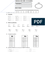 Examen de Algebra Jueves