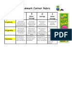 Bookmark Contest Rubric