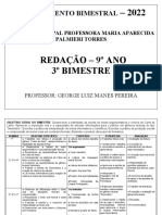 Redaçao 3º Bimestre 9º Ano