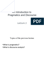 An Introduction To Pragmatics and Discourse