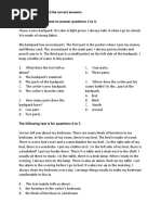 Choose and Cross (X) The Correct Answers. Read The Following Text To Answer Questions 1 To 3