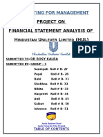 Accounting For Management: Project On Financial Statement Analysis of H U L (HUL)