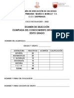 Examen Olimpiada Escuela