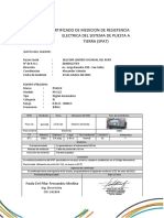 Certificado Del Sistema de Puesta A Tierra