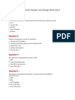 Database Management System and Design MCQ Set 4