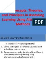 Lesson 1 Basic Concepts Theories and Principles in Assessing Learning Using Non Traditional Methods