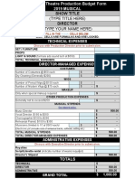 Budget Form Musicals 2019