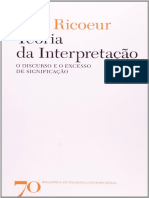 Resumo Teoria Da Interpretacao o Discurso e o Excesso de Significacao Paul Ricoeur