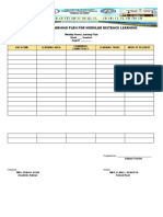 Weekly Home Learning Plan For Modular Distance Learning