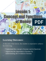 Lesson 1: Concept and Functions of Money