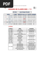 Horario de Clases 2022 - 1° C: Juan Quispe Grande