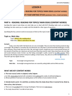 Lesson 5: Part A - Reading: Reading For Topics/ Main Ideas (Content Words)