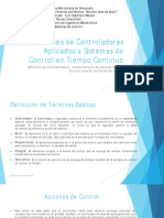 Análisis de Controladores Aplicados A Sistemas en Tiempo Continuo