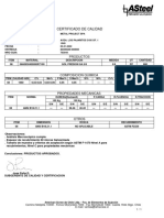 Certificado de Calidad: Productos