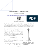 Oscillations of A Hanging Chain: Math 3510, Fall Semester 2019