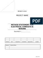 Method Statement For Conduits Wiring