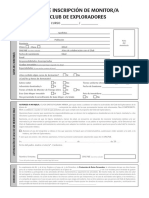 Ficha Inscripción Monitor Club de Exploradores