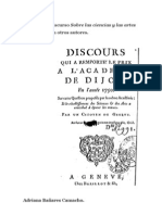 Análisis Del Discurso Sobre Las Ciencias y Las Artes e Influencia en Otros Autores.