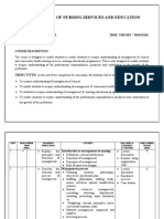 Management of Nursing Services and Education: Placement: Fourth Year Time: Theory - 90 Hours