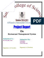 Restaurant Management System: Submitted To: Submitted by