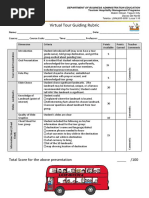 Virtual Tour Guiding Rubric: Total Score For The Above Presentation /100