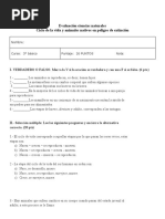 Evaluación Ciencias Naturales 3RO