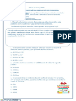 Evaluación de Matemática: Resolución de Problemas. Objetivo de Aprendizaje