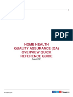 Home Health Quality Assurance (Qa) Overview Quick Reference Guide