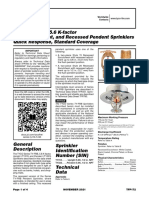 Series TY-FRB, 5.6 K-Factor Upright, Pendent, and Recessed Pendent Sprinklers Quick Response, Standard Coverage